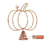 Decoración de calabaza de metal con luces LED