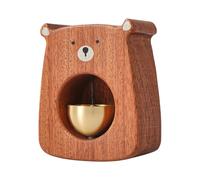 Decoración de campana | Adorable Wooden Bear Bell Statue With Crisp Sound - Ornamento de Tabletop, Accesorios Decorativos Toys Doorbell Toys For Toddler Child Girls Boys Youth Teens