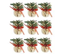 Decoración de Campanas de Navidad, metálicos de Corona Fija con Lazos - Guirnalda de Navidad con Campanas Doradas, para el hogar, Oficina, salón, balcón, Puerta Principal, terraza, casa de