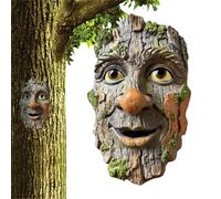 Decoración De Caras De Árboles Al Aire Libre | Arte Caprichoso Del Patio De Resina | Escultura De Montaje En Pared Para Patio, Configuración Y Fácil Instalación Con Pasos Simples, Lo Que Garantiza
