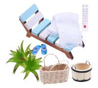 Decoración de casa de muñecas, silla de playa para casa de muñecas en atura | Plantas en atura para casa de muñecas | Crea tu propia decoración de escena de playa, silla