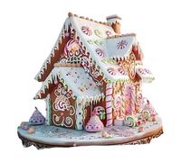 Decoración de Casa de Pueblo Navideño Casa de Jengibre de Navidad Casas de Jengibre Multicolor Decoración de Mesa de Navidad Figura de Navidad Regalo Decoración para el Hogar y Fiestas (A)