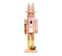 Decoración de cascanueces de madera, figura de cascanueces de Pascua - Conejo de Pascua de 12 pulgadas - Amigos Familia Coleccionable Figura - Pieza de mesa para cama, estantería