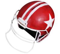 Decoración de Casco de Resina Roja para Escritorio, Diseño Retro | Acabado Liso y Estilo Vintage, para Aficionados al Fútbol, Estantería y Mini Paisajes