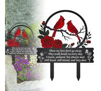 Decoración de cementerio cardenal para cementerio, cartel de jardín, letrero con texto en alemán "Gartendeko, metal lápida conmemorativa con poema, regalo para la pérdida de la madre, padre
