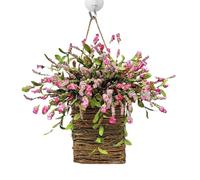 Decoración De Cesta De Flores, Cesta De Flores Artificiales, Flores Artificiales En Una Cesta | Falso Panel De Cesta De Flores Flotando Para Puerta De Entrada, Decoración De Arreglo Floral Celeb