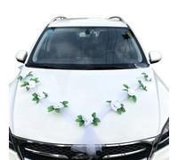 Decoración de coche para boda, pareja de novios, rosa, joyas con ventosas y cintas de longitud, decoración de flores para bodas y fiestas
