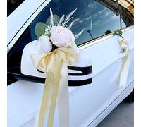 Decoración de coche para coche, espejo retrovisor, tirador de puerta, silla de boda, decoración para manualidades, decoración de coche, habitación, boda, fiesta, respaldo, decoración de boda, 2