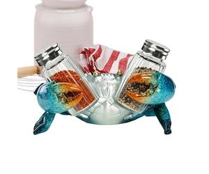 Decoración de cocina de , de resina costera, soporte de sal de azul, acento interactivo de encimera estilo playa para comedor, bar, granja, restaurante, cocina, uso de 5.91 x