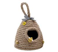Decoración de colmena hecha a mano, adornos de colmena de abeja tejidos a mano, decoraciones rústicas de bandeja escalonada, figura de abeja para escritorio, estantes, cocina y porche