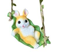 Decoración De Conejo,Ornamento De Jardín Que Representa Un Conejito En Una Hamaca De Resina - Estatuas Para Áreas Exteriores,Para Uso En Exterior E Interior, Para Árbol, Jardín, Patio, Hogar, Paisaje