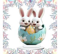 Decoración de Conejos | Bandeja Escalonada de Acrílico con de Conejito y Diseño de Huevo | de Escritorio para Pascua - s Acrílicos 2D para Hogar en Primavera, Mesa, Chimenea, Bandejas Escalonadas y Es