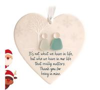 Decoración de cristal de mar con forma de corazón, decoración de amistad sin tiempo, adorno de cristal de mar hecho a mano para árbol de Navidad, regalo para mejores amigos (1)