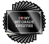 Decoración de cubierta al aire libre, calcomanía de letras para laptop con texto "I Love My 9st Grade Sweeties", calcomanías de vinilo impermeables para primavera (6 x 9 cm)