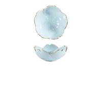 Decoración de cuenco de aceite esencial de plato pequeño de flor de cerezo de cerámica(1pc Blue)