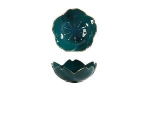 Decoración de cuenco de aceite esencial de plato pequeño de flor de cerezo de cerámica(1pc Green)
