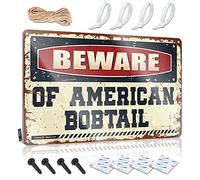 Decoración de cueva de hombre de metal Beware Of American Bobtail para decoración de cueva de hombre (20 x 30 cm)