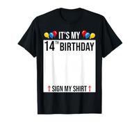 Decoración de cumpleaños número 14 con Texto en inglés It's My 14th Birthday Camiseta
