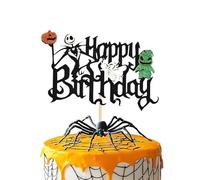 Decoración de Cupcake de Halloween,Happy Birthday Tarta Decoracion Cake Topper, Cumpleaños Halloween Accesorios para Calabazas, fantasmas, monstruos
