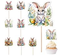 Decoración de cupcakes, conejo de conejo, decoración de magdalenas, conejos de Pascua, decoraciones de pastel de Pascua, 8 piezas, decoraciones de pasteles, decoraciones de pasteles, decoración de