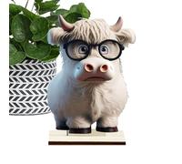 Decoración De De Tierras Altas Escocesas - Decoraciones De Granja De De Madera | Figura Rústica Vaquera Figuras De Madera De Colección Para Bandeja De Varios Niveles, Estantería, Mesa