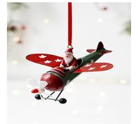 Decoración de dormitorio con diseño de avión de metal, Papá Noel, renos y muñeco de nieve colgando con un toque de imaginación y encanto para tus vacaciones.