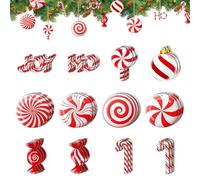 Decoración de Dulces navideños,decoración bastón de Caramelo,Adornos de Piruletas Navidad,Bastones de Caramelo Decoración,para Decoración de Fiesta de Vacaciones (Piruleta)