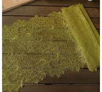 decoración de encaje, Adorno de encaje pestañas 35 cm ancho y 3 metros multicolor(Mustard Yellow)