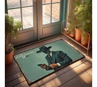 Decoración de entrada delantera, estilo vintage: The Invisible Man's Daring Adventure, felpudo para hombres, decoración de cueva, para dormir en el suelo (65 x 90 cm)