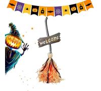 Decoración De Escoba Flotante Para Halloween | Escoba Bailarina Iluminada Para Noche De Brujas - Accesorio Realista De Escena Terrorífica Con Sonido De Risa Fantasmal Para Cementerio Casa Encantada
