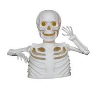 Decoración de escritorio, 5 piezas de esqueleto naranja con cabeza de calabaza, decoraciones de esqueletos de Halloween, 15.7 Halloween realistas, cuerpo completo, mini articulaciones movibles