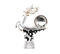 Decoración de escritorio Adornos decorativos de lujo y luz, vitrina for vinos, sala estar, porche, escultura ciervo, regalo inauguración la casa(Grey)