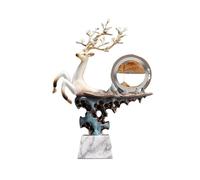 Decoración de escritorio Adornos decorativos de lujo y luz, vitrina for vinos, sala estar, porche, escultura ciervo, regalo inauguración la casa(Orange)