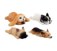 Decoración de escritorio - Paquete de estatuas caninas en miniatura, modelos magnéticos creativos con textura pintada a mano, función de fijación múltiple, ideal para zonas de estar, refrigeradores