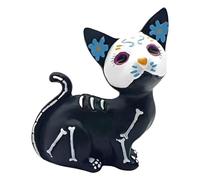 Decoración de Escultura de Animales - Figura de Gato de Halloween Hecho a Mano Arte Estatua Perro | Esqueleto Perro Modelo Esculturas de Perro para Decoración del Hogar Obras de Arte Decorativas de