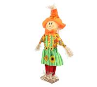 Decoración de Espantapájaros de Otoño de 60cm, Decoración de Cosecha de Acción de Gracias, Estatuilla de Espantapájaros, Protector de Jardín Resistente a la Intemperie (Estilo de Falda de