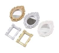 Decoración De Espejo De Muñeca Vintage - Mini Victoriano | Conjunto Ďe Marco Đe Espejo Decorativo para Dormitorio D́e Muñecas D̄e Estilo Retro Adornado Dé PP, Elegante Exhibición Ďé Res