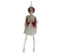 Decoración de esqueleto, decoraciones de esqueleto de Halloween - Esqueleto de cuerpo completo con cabello colorido | Huesos realistas del cuerpo humano, accesorios para el hogar embrujado para