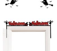 Decoración de esquina de puerta de Halloween - Nuevo marco de puertas de Halloween, marco adhesivo, letrero de esquina de calabaza de murciélago con puntos adhesivos, decoración de Halloween