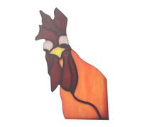 Decoración de esquina de ventana de gallo, divertido gallo acrílico hecho a mano para el porche del hogar