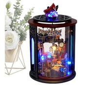 Decoración de estantería en Miniatura para el hogar: pequeño Kit de construcción de casa de muñecas, Kit de Manualidades Iluminado LED, construcción de una habitación en Miniatura, Modelo
