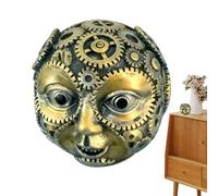 Decoración de estatua de mesa, vintage de resina de bronce para cara humana, decoración de figuras de cara humana, para sala de estar, dormitorio, estudio, guardería, cama, estantes de libros