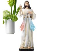 Decoración de estatuas cristianas | Decoración de estatuas religiosas | Decoración de jardín cristiana, escultura del Santísimo Cristo con la mano levantada orando por