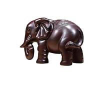 Decoración de Estatuas Estatua de Elefante, Escultura Animal Buena Suerte, Figuras pequeñas Madera Feng Shui, Adornos Mesa Decoración del Hogar(Black,3.1 Inch)