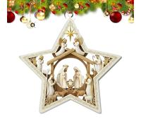 Decoración de estrella de Natividad - Colgante de Navidad acrílico, de temporada | Acento para colgar en la silueta del belén de Navidad, decoración colgante plana de acrílico