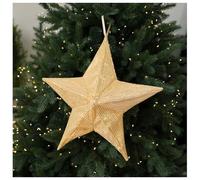 Decoración de estrella para árbol de Navidad, adorno plegable 3D para decoración del hogar de vacaciones, oro rojo 37 cm (paquete de 1) (dorado 35 cm)