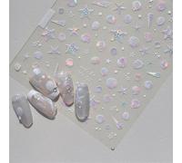 Decoración de fantasía 3D en relieve, pegatinas de uñas, colgantes de uñas de burbuja de océano, colgantes de uñas, conchas, estrellas de mar, pegatinas de verano, colgantes, para linda chica manual