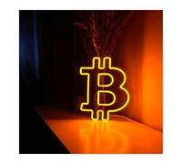 Decoración de fiesta con letrero de neón Letrero De Neón De Bitcoin, Decoración De Pared Para Sala De Operaciones, Cafetería, Sala De Juegos, Bar, Club, Lámpara Con Alimentación USB De 31cmх24cm