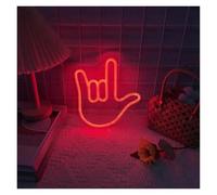 Decoración de fiesta con letrero de neón Luces De Neón Con Gestos Alimentadas Por USB, Letrero De Neón De Amor Manual, Decoración De Pared Para Dormitorio, Fiesta, Luces De Neón De Amor(40cmx40cm)