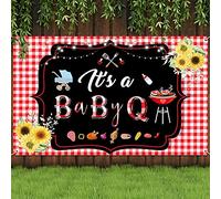 Decoración de Fiesta de Baby Shower de BBQ Banner de Fondo de It’s a BabyQ Fondo de Baby Shower para Revelación de Género con Tema de Barbacoa Picnic Decoración de Estudio Fotográfico